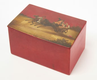 Lacquer Tea Box with Painted Scene