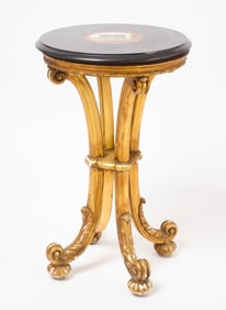 Round Side Table with Piedra Dura Top