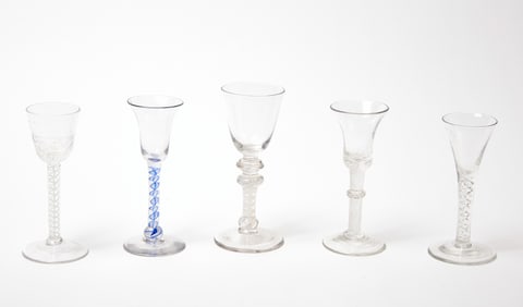Five Early Twist Wine Glasses