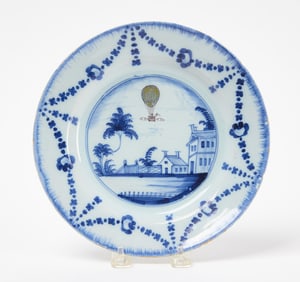 Delft Plate with Hot Air Balloon