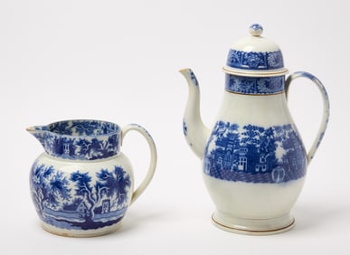 Staffordshire Coffeepot and Pearlware Jug