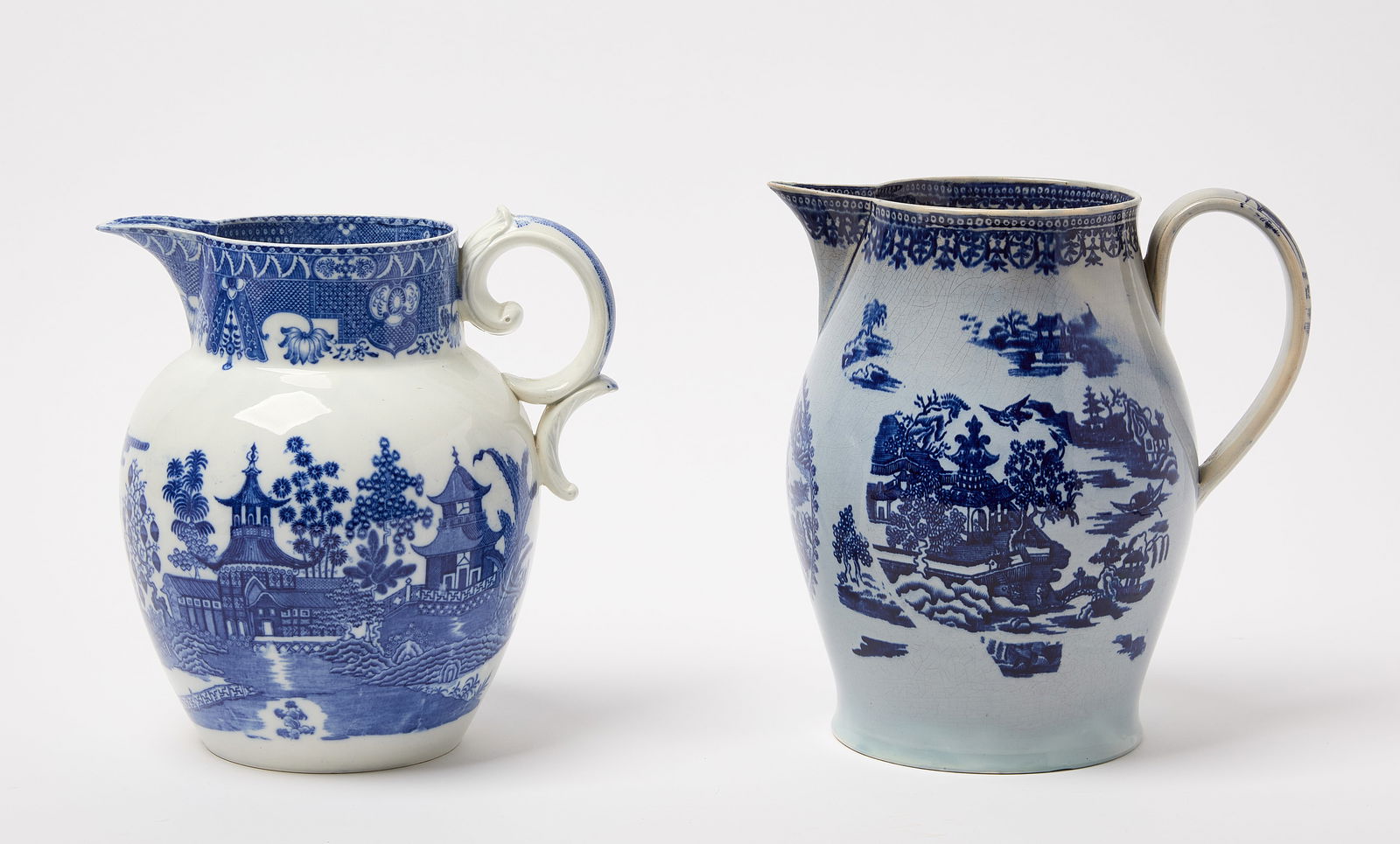 English Pearlware and Earthenware Chinoiserie Jugs (1 of 5)