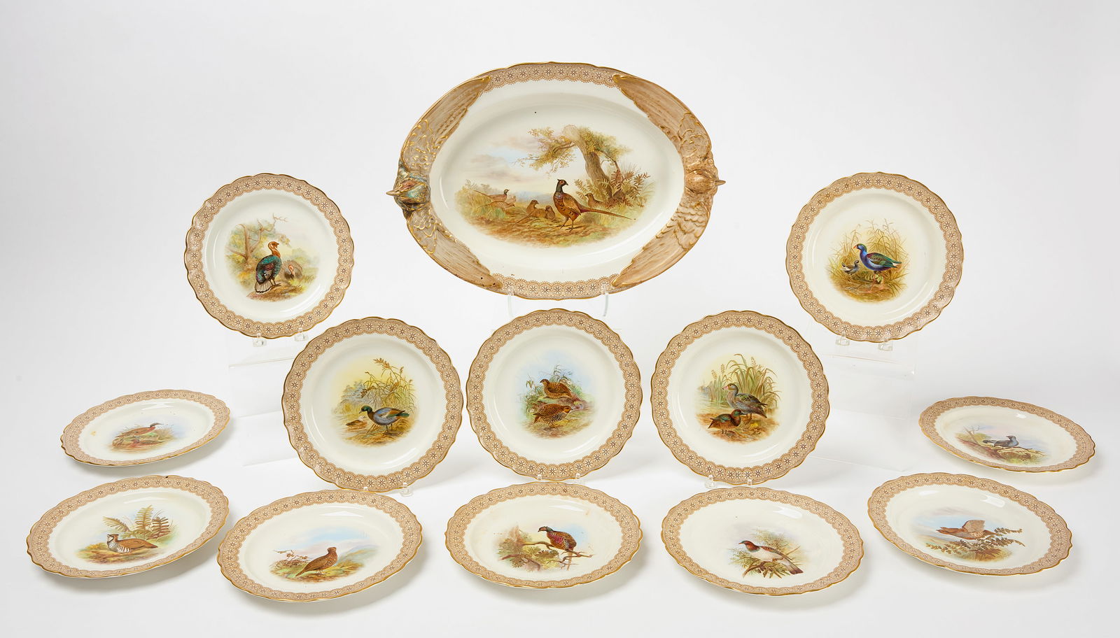 Set of Nine Royal Worcester Game Bird Plates with Serving Platter (1 of 6)