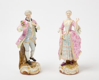 Pair of Meissen Porcelain Figurines