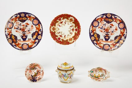 Group of  Royal Crown Derby England Plates and Cream Cup