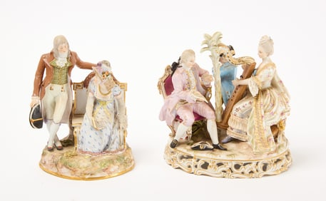 Two Meissen Figure Groups