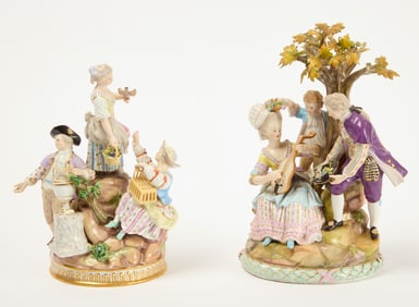 Two Meissen Porcelain Figural Groups