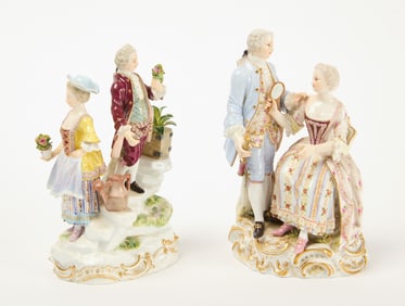 Two Meissen Figure Groups
