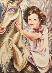 Modernist Girl With Horse Painting, 1946