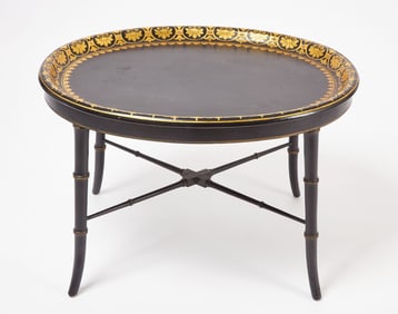 Fine Black Lacquered Tray Table