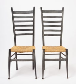 Pair of Modern High Back Chairs