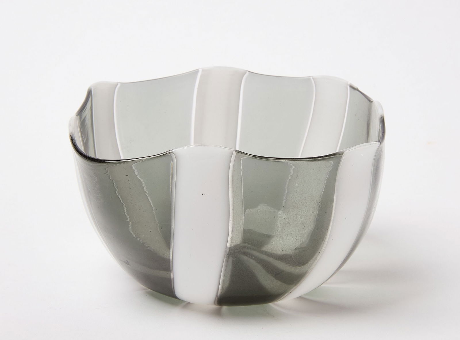 Venini White and Grey Glass Bowl (1 of 5)