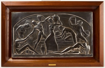 Danaides by Paul Vincze - .999 Silver Bas Relief Plaque