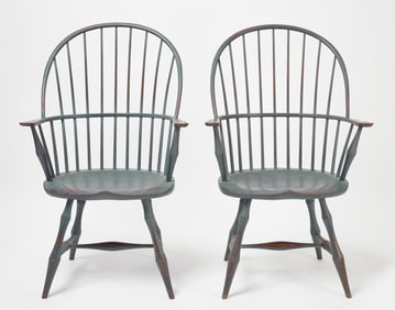 D. R. Dimes - Pair of Bow Back Windsor Armchairs