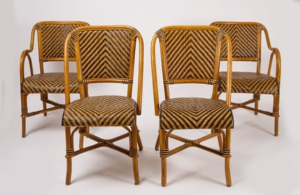Set of Four Rattan Chairs
