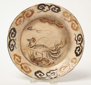 Japanese Oribe Ware Pottery Dish