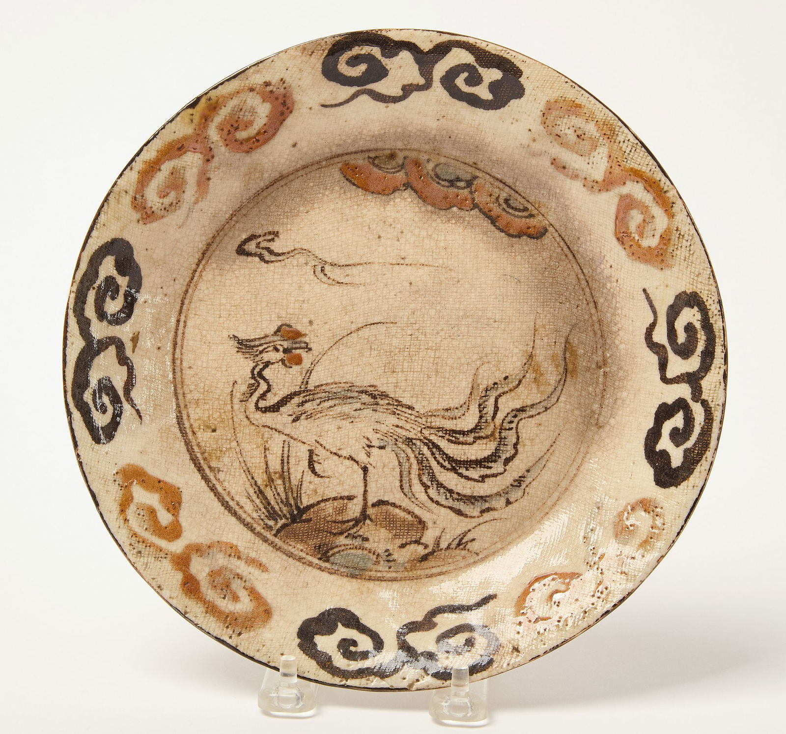 Japanese Oribe Ware Pottery Dish (1 of 3)