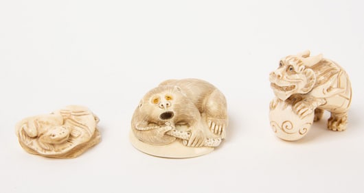 Three Netsuke with Animals