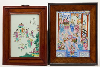 Two Chinese Paintings on Porcelain