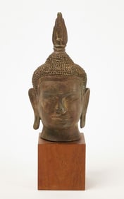 Cast Bronze Buddha Head