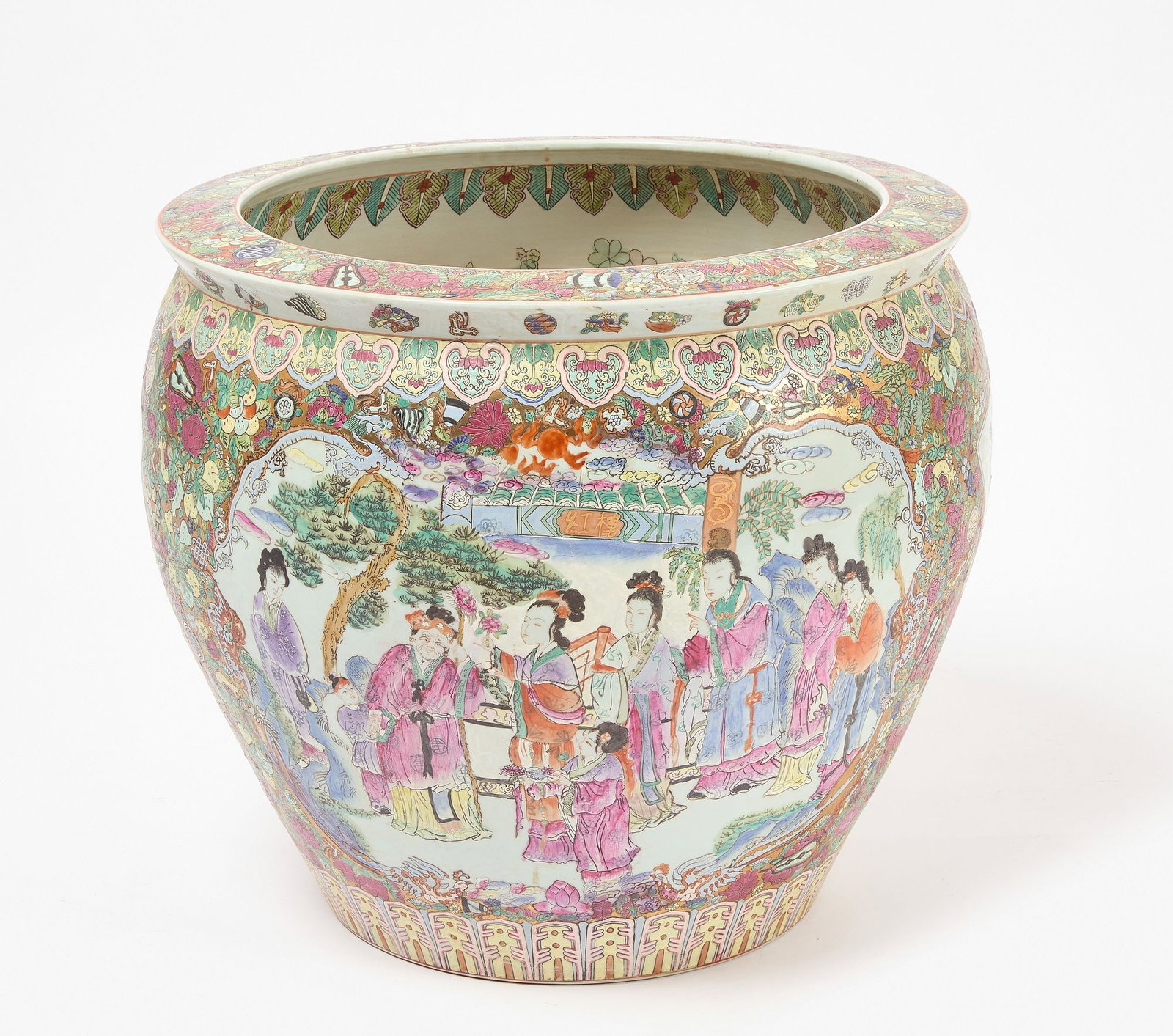 Large Koi Bowl: Large Koi bowl. Porcelain. Japanese, Circa 1900. H 21" D 22-1/2". Condition: Minor surface imperfections. No damage noted. Link to hi-res images: https://www.dropbox.com/scl/fo/y8z9ehd1uy8or