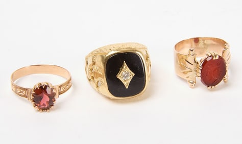 Group of Three 14k Gold Rings