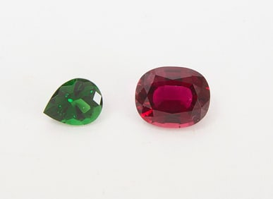 Chrome and Rubellite Tourmaline Gemstones