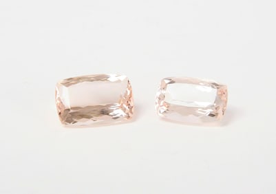 Two Natural Morganite Gemstones