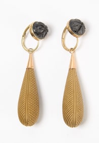 Georgian Lava Drop Earrings