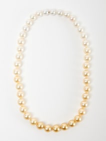 White and Golden South Seas Pearl Necklace