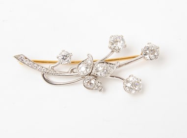 Platinum and Diamond Spray Pin