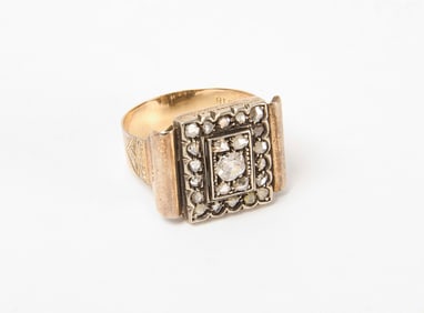 18k Gold Georgian Rose Cut Diamond Ring