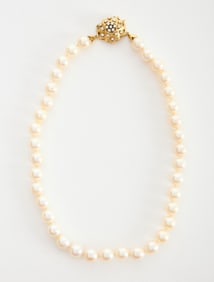 Vintage Merrin Pearl and 18K Yellow Gold Necklace
