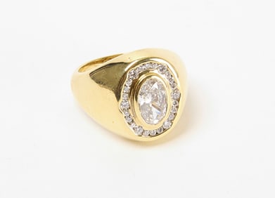 18k Gentleman's Diamond Ring