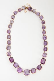 18K Gold and Amethyst Riviere Necklace