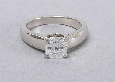 Platinum Brilliant Cut Solitaire Diamond Ring