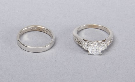 Diamond Engagement Ring with Wedding Band