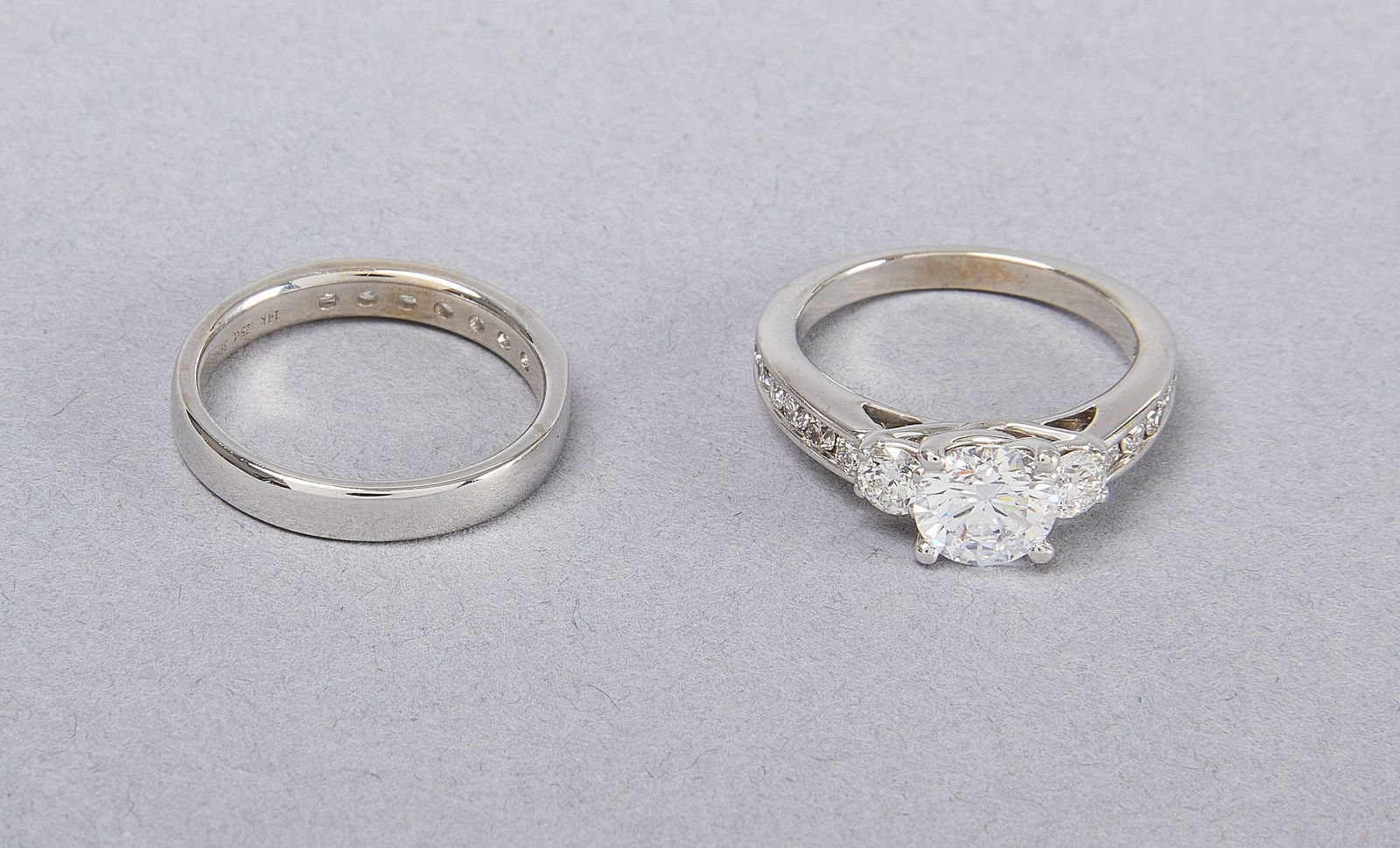 Diamond Engagement Ring with Wedding Band (1 of 4)