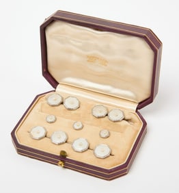 Tiffany & Co 14k and Platinum Cufflink and Button Set