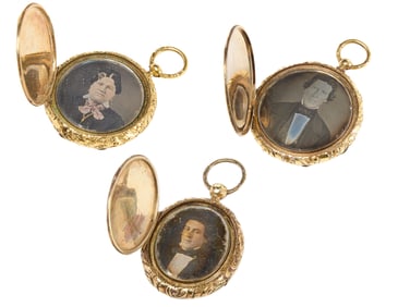 Three Double Daguerreotype Lockets