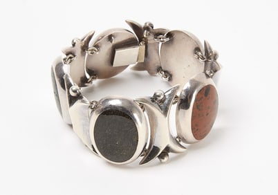Felipe Martinez Taxco Sterling Bracelet with Stones