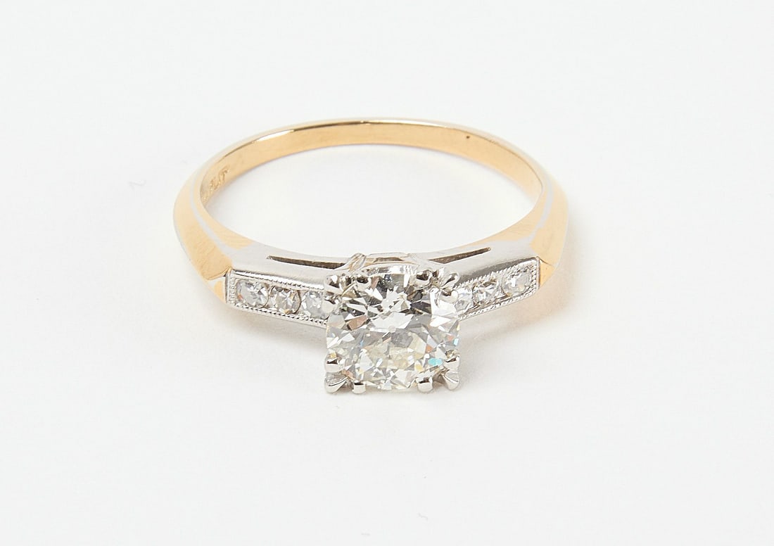 Ladies Gold and Platinum Diamond Engagement Ring (1 of 6)