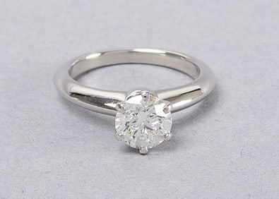 Tiffany & Co Ladies Platinum Diamond Solitaire Ring
