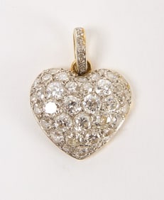 Edwardian Mine-Cut Heart Pendant