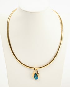 Contemporary 14K Necklace with Pendant