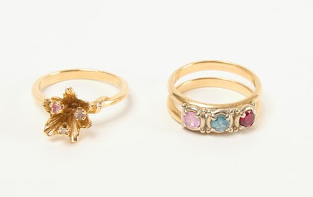 Two Ladies 14K Gold Rings