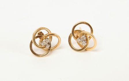 14K Gold and Diamond Earrings