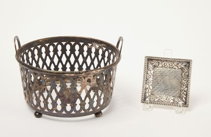 A Tiffany Basket and Bailey Banks & Biddle Tea Bag Tray
