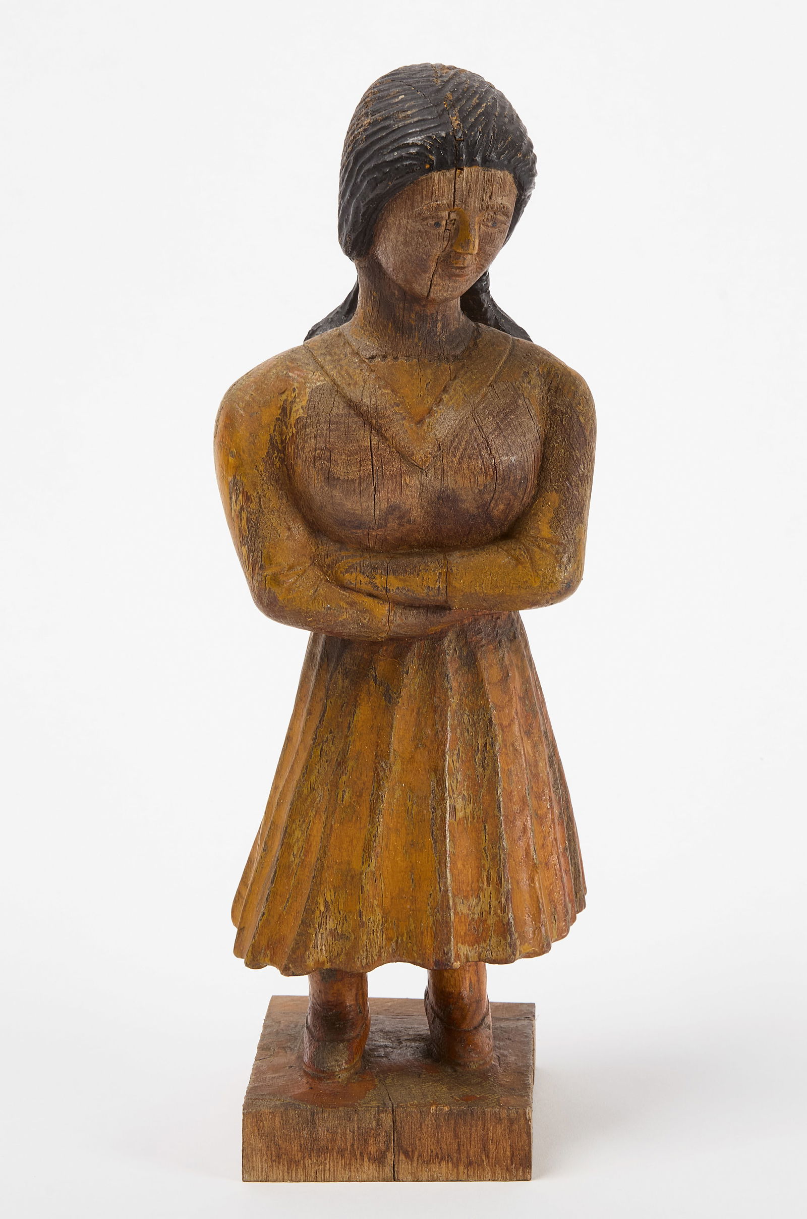 Carved Folk Art Figure of a Woman (1 of 6)