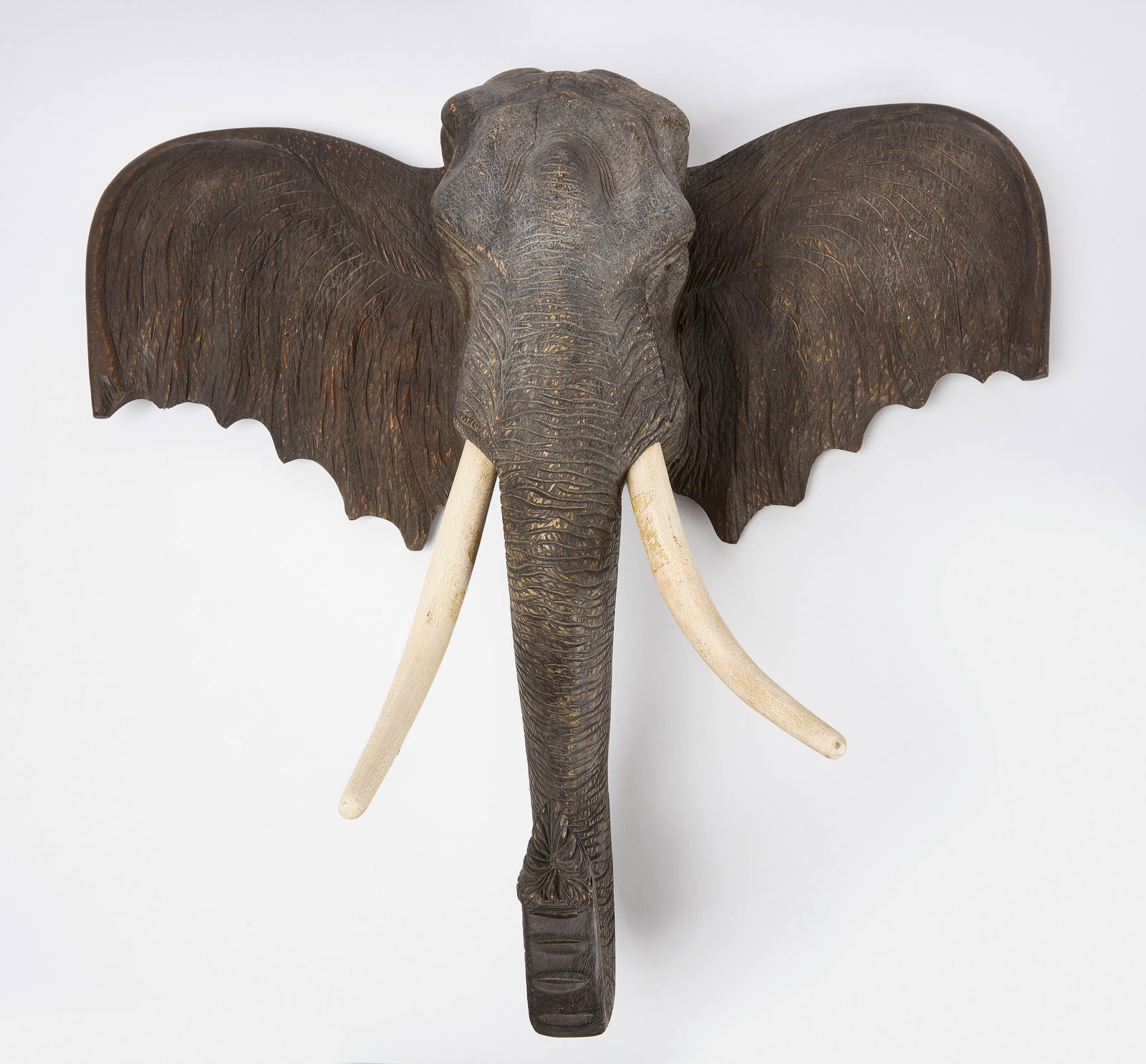 Carved and Painted Elephant Head (1 of 8)
